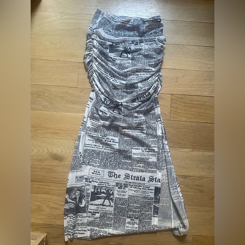 Ronny Kobo Newspaper Mini Dress